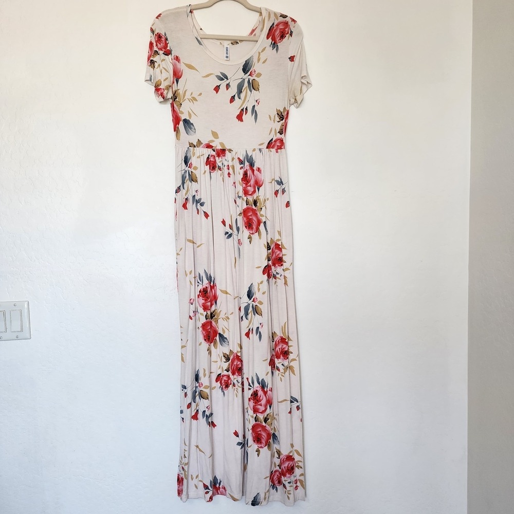 DEARCASE WHITE MEDIUM MIDI DRESS FLORAL